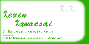 kevin kamocsai business card